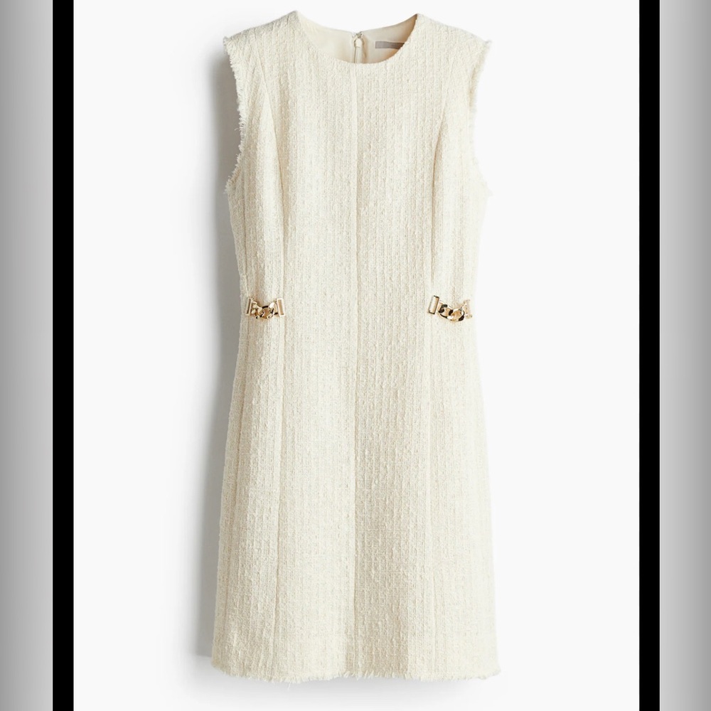 H&M Cream Dress with Gold Accents